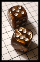 Dice : Dice - 6D Pipped - Brown Chessex Velvet Brown with White - SK Collection Nov 2010